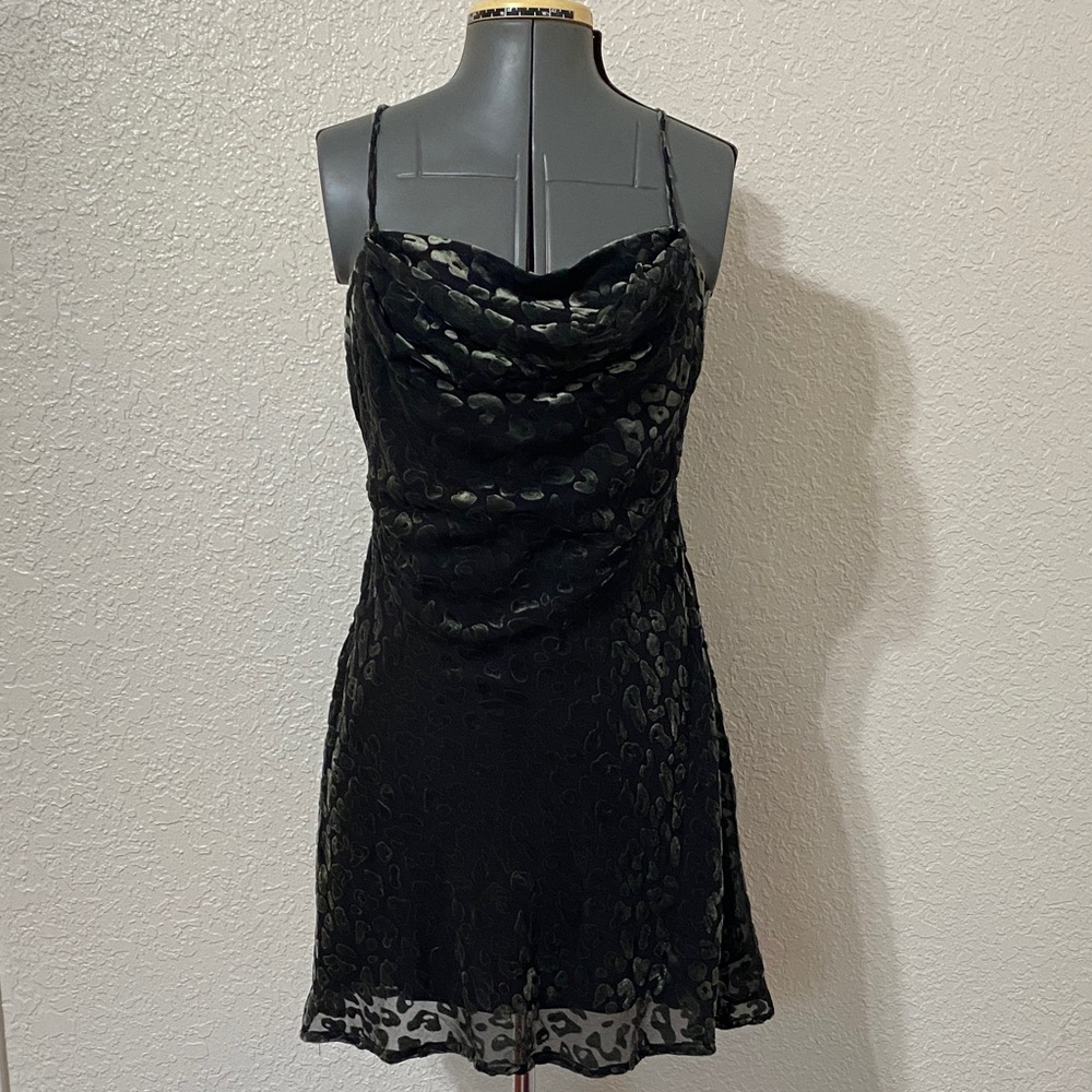 Astr Black and Silver Mini Dress